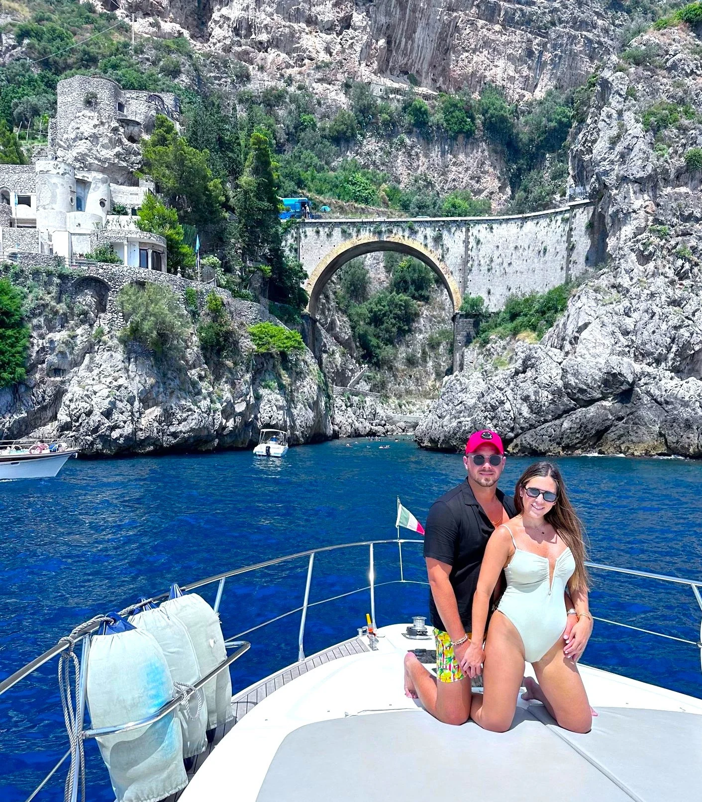 Yacht moored off Capri